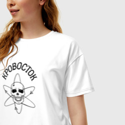Женская футболка хлопок Oversize Кровосток - фото 2
