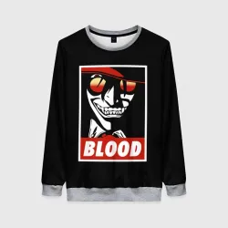 Женский свитшот 3D Алукард Blood