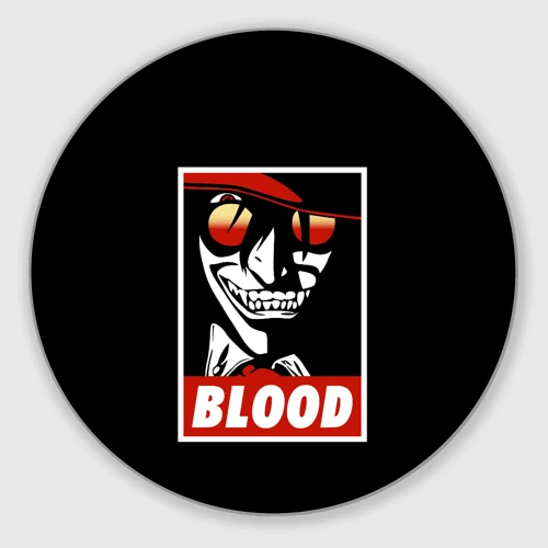 Круглый коврик для мышки Алукард Blood