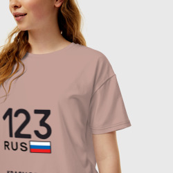 Женская футболка хлопок Oversize Краснодарский край 123 rus - фото 2