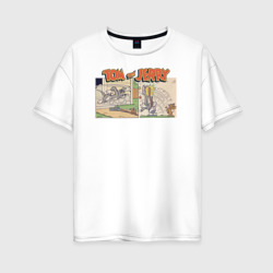 Том и Джерри комикс – Женская футболка хлопок Oversize с принтом купить со скидкой в -16%