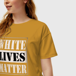 Женская футболка хлопок Oversize White lives matters - фото 2