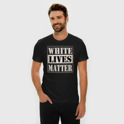 Мужская футболка хлопок Slim White lives matters - фото 2