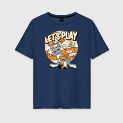 Let's Play – Женская футболка хлопок Oversize с принтом купить со скидкой в -16%