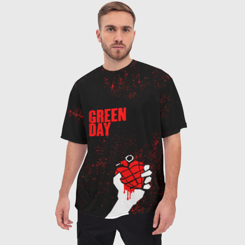 Мужская футболка oversize 3D Green day, цвет 3D печать - фото 3