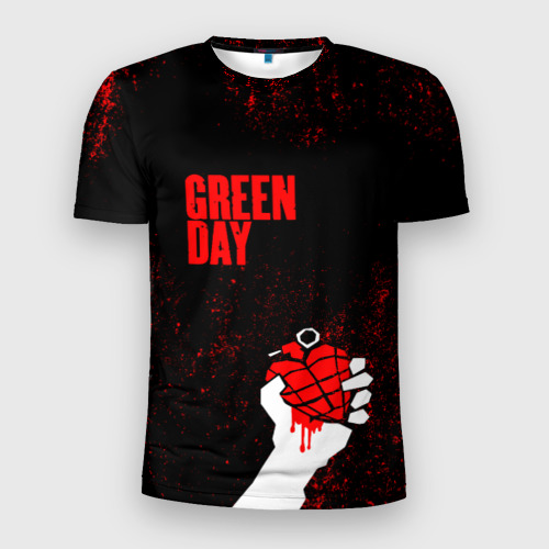 Мужская футболка 3D Slim Green day, цвет 3D печать