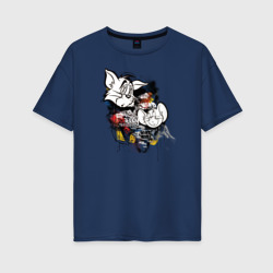 Tom & Jerry – Женская футболка хлопок Oversize с принтом купить со скидкой в -16%