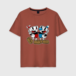 Женская футболка хлопок Oversize Cuphead