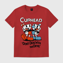 Мужская футболка хлопок Cuphead, Don't deal with devil