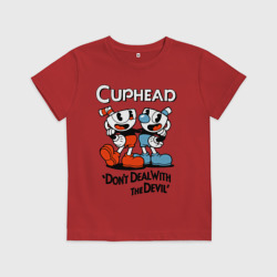 Детская футболка хлопок Cuphead, Don't deal with devil