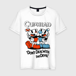 Мужская футболка хлопок Cuphead, Don't deal with devil