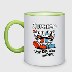 Кружка двухцветная Cuphead, Don't deal with devil