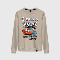 Женский свитшот хлопок Cuphead, Don't deal with devil