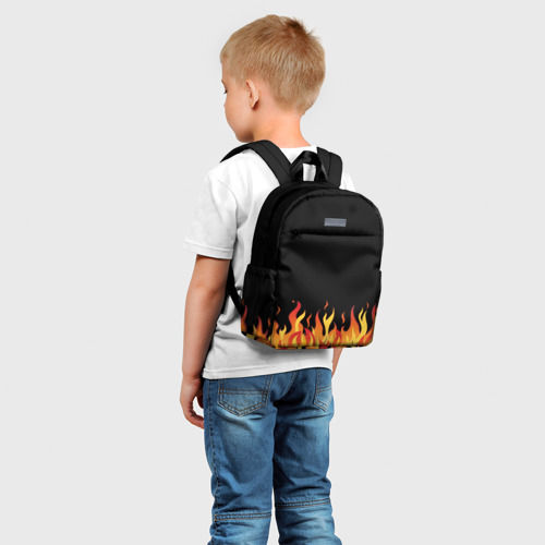 Детский рюкзак 3D с принтом ОГОНЬ И НИЧЕГО ЛИШНЕГО, фото на моделе #1