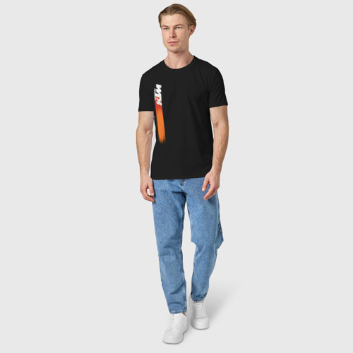 Мужская футболка хлопок с принтом KTM | КТМ (Z), вид сбоку #3