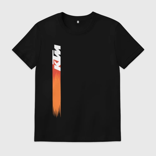 Мужская футболка хлопок с принтом KTM КТМ, вид спереди #2