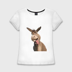 Женская футболка хлопок Slim Шрек - Осел