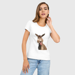 Женская футболка хлопок Slim Шрек - Осел - фото 2