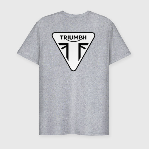Мужская футболка хлопок Slim с принтом Triumph логотип, вид сзади #1