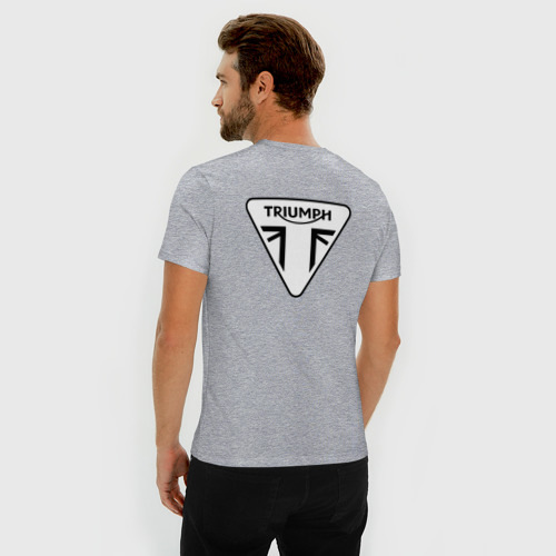 Мужская футболка хлопок Slim с принтом Triumph логотип, вид сзади #2