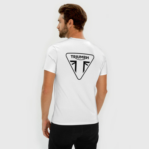 Мужская футболка хлопок Slim Triumph логотип, цвет белый - фото 4