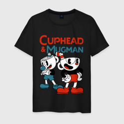 Мужская футболка хлопок Cuphead & Mugman