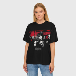 Женская футболка oversize 3D Slipknot Группа - фото 2