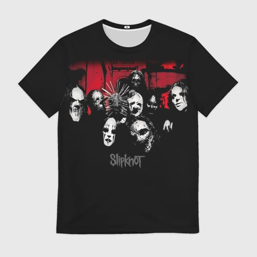 Мужская футболка 3D с принтом Slipknot Группа, вид спереди #2