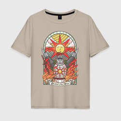 Восхваляя солнце | Dark souls – Мужская футболка хлопок Oversize с принтом купить со скидкой в -16%