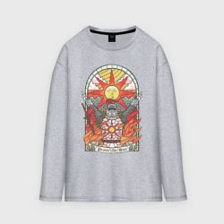 Женский лонгслив oversize хлопок Восхваляя солнце | Dark souls