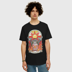 Мужская футболка хлопок Oversize Восхваляя солнце Dark Souls - фото 2