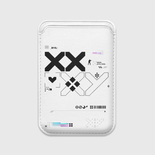 Картхолдер Magsafe магнитный Printstream style Поток информации Белизна 1,Перламутр 1