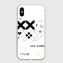 Чехол для iPhone XS Max матовый Printstream style Поток информации Белизна 1,Перламутр 1