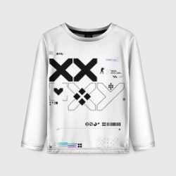 Детский лонгслив 3D Printstream style Поток информации Белизна 1,Перламутр 1