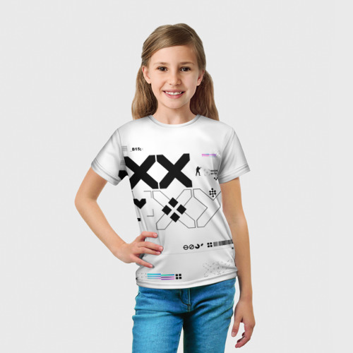 Детская футболка 3D Printstream style Поток информации Белизна 1,Перламутр 1, цвет 3D печать - фото 5