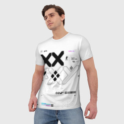 Мужская футболка 3D Printstream style Поток информации Белизна 1,Перламутр 1 - фото 2