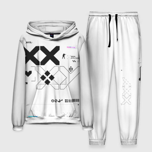 Мужской костюм с толстовкой 3D Printstream style Поток информации Белизна 1,Перламутр 1 купить