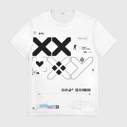 Мужская футболка 3D Printstream style Поток информации Белизна 1,Перламутр 1