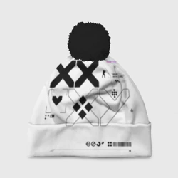 Шапка 3D c помпоном Printstream style Поток информации Белизна 1,Перламутр 1