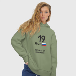 Женское худи Oversize хлопок Республика Хакасия 19 rus - фото 2