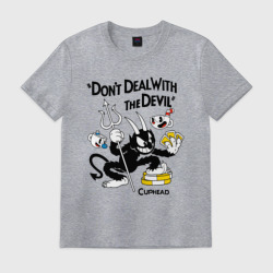 Мужская футболка хлопок Cuphead, Don't deal with devil