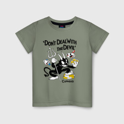 Детская футболка хлопок Cuphead, Don't deal with devil
