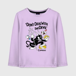 Детский лонгслив хлопок Cuphead, Don't deal with devil