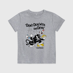 Детская футболка хлопок Cuphead, Don't deal with devil