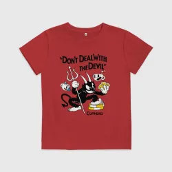 Детская футболка хлопок Cuphead, Don't deal with devil