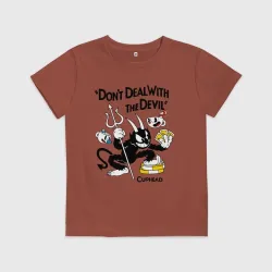 Детская футболка хлопок Cuphead, Don't deal with devil