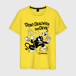 Мужская футболка хлопок Cuphead, Don't deal with devil