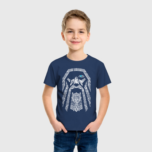 Детская футболка хлопок с принтом БОГ ОДИН, фото на моделе #1
