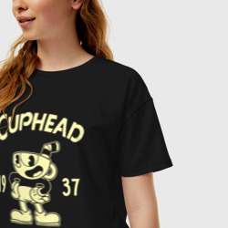Женская футболка хлопок Oversize Cuphead - фото 2