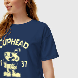 Женская футболка хлопок Oversize Cuphead - фото 2